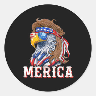 Adesivo Funny Eagle Mullet 4 De Julho Norte-Americano Flag