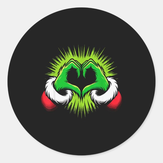 Adesivo Funny Elf Heart Hands Love Christmas  (Frente)