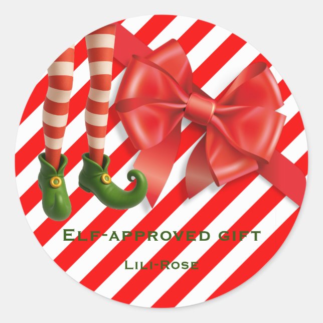 Adesivo Funny Elf Legs Christmas | North Pole Mischief  (Frente)