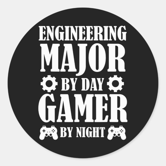 Adesivo Funny Engineering Student Engineer Gamer Gifts For (Frente)