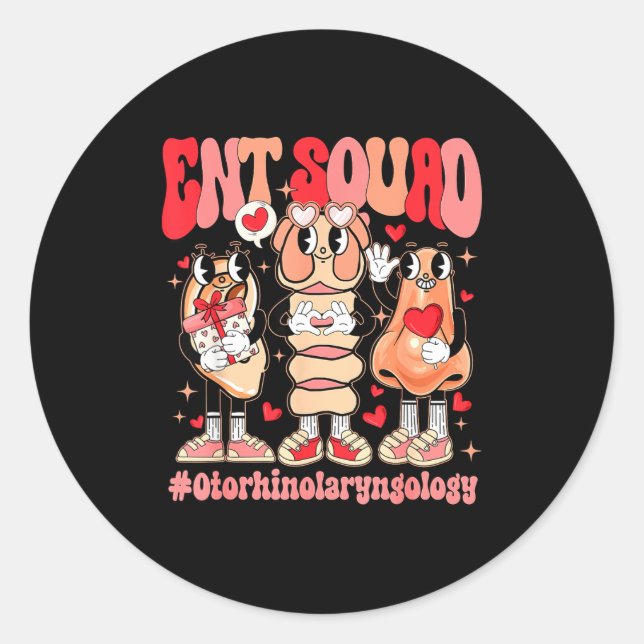 Adesivo Funny Ent Squad Otolaryngologist Ent Valentines Da (Frente)
