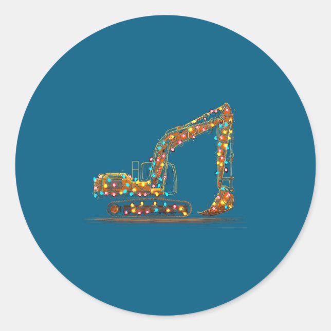 Adesivo Funny Excavator Christmas Graphics Lights Lover  (Frente)