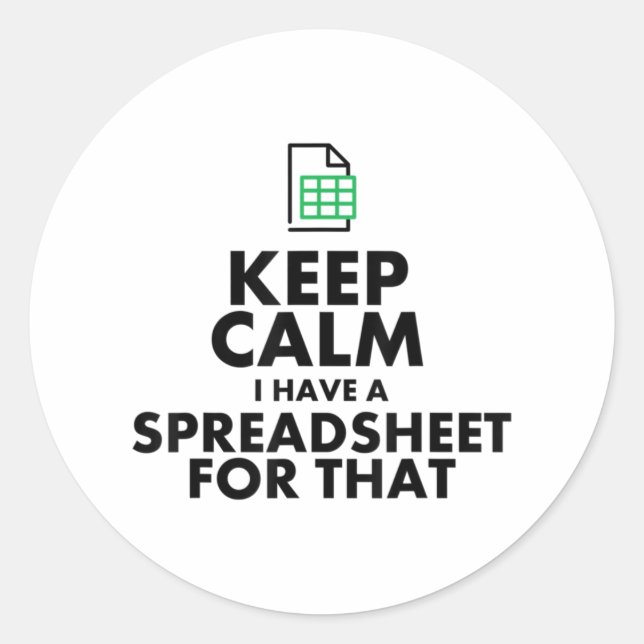 Adesivo Funny Excel Spreadsheets Lover Gift (Frente)