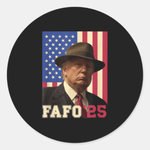 Adesivo Funny Fafo Trump Foto Usa Flag Vintage