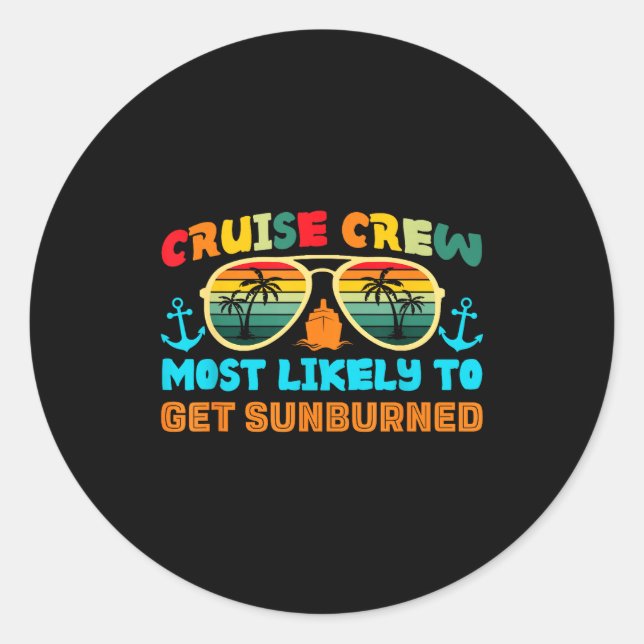 Adesivo Funny Family Cruise 2025 Most Likely To Cruise Cre (Frente)
