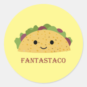 Adesivo Funny Fantastaco Taco Pun Cute Kawaii Taco