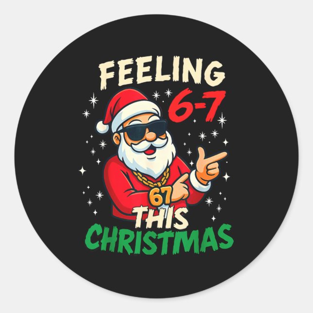 Adesivo Funny Feeling 67 This Christmas Six Seven Meme Kid (Frente)