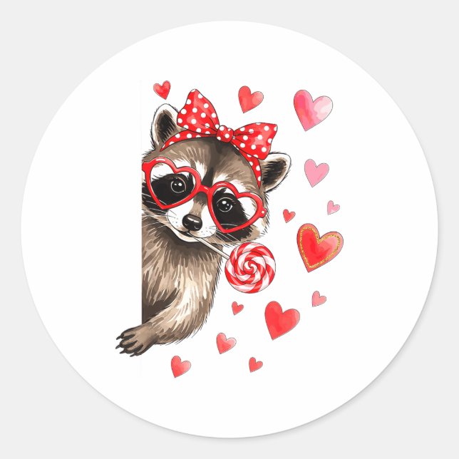 Adesivo Funny Feral Raccoon Valentine's Day Sarcastic Humo (Frente)