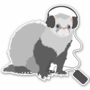 Adesivo Funny Ferret Music Lover