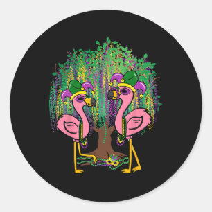 Adesivo Funny Flamingo Mardi Gras Carnaval Miçanga Tree Je