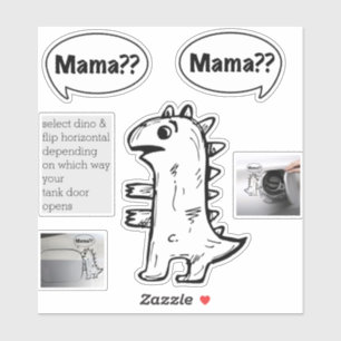 Adesivo Funny Fossil Decal Baby Dino Sketch