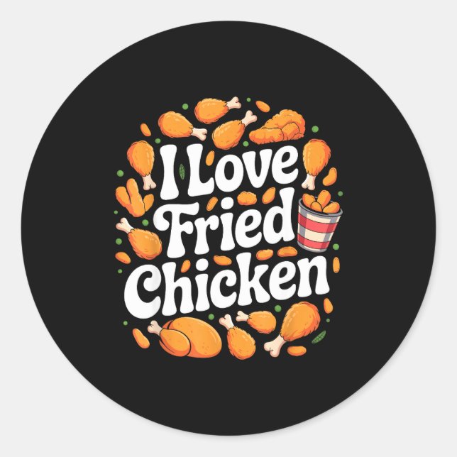 Adesivo Funny Fried Chicken Art For Men Women Kids Fast Fo (Frente)