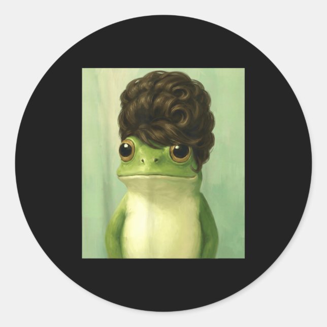 Adesivo Funny Frog Beehive Bob Haircut Meme  (Frente)