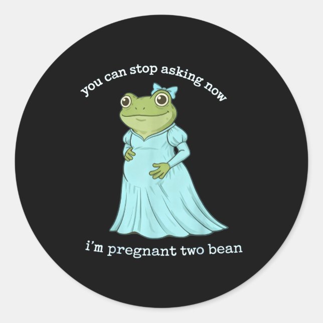 Adesivo Funny Frog Pregnancy Announcement Medieval Pregnan (Frente)