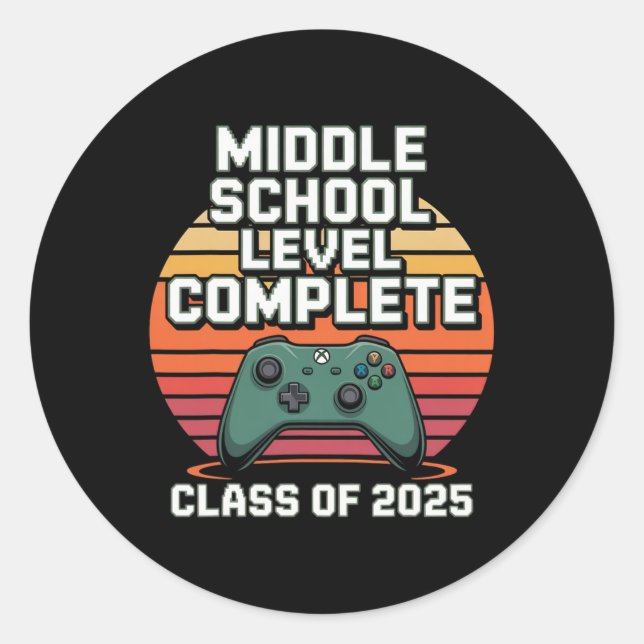 Adesivo Funny Gamer Graduation Cl Of 2025 Retro Style Kids (Frente)
