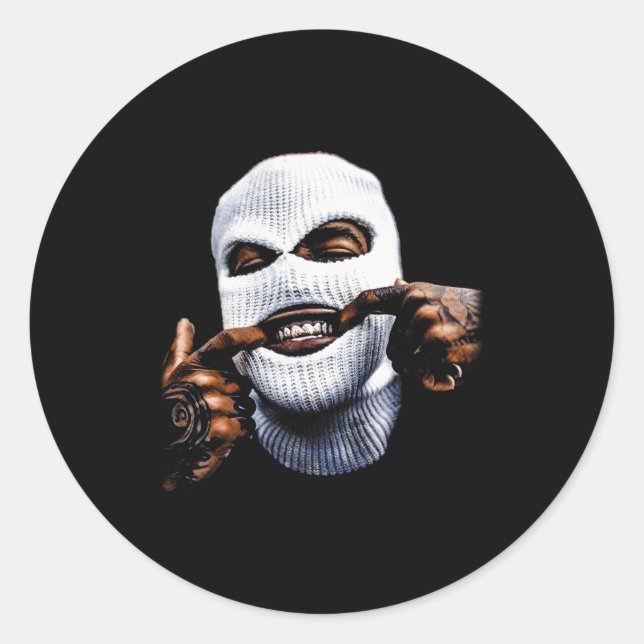 Adesivo Funny Gangster Gangsta Hip Hop Hiphop Gold Teeth H (Frente)