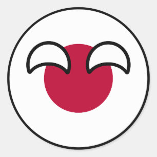 Adesivo Funny Geeky Japão Countryball Flag