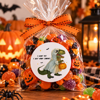 Adesivo Funny Ghost T-Rex with Pumpkin