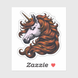 Adesivo Funny Ginger Unicorn Head 