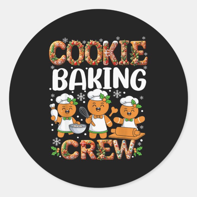 Adesivo Funny Gingerbread Lovers Cookie Baking Crew Christ (Frente)