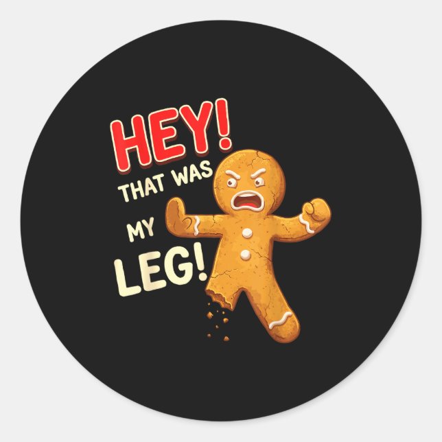 Adesivo Funny Gingerbread Man Cookies That Was My Leg Cook (Frente)