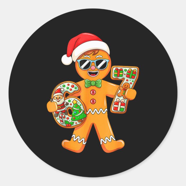 Adesivo Funny Gingerbread Six Seven 67 Gingerbread Man Xma (Frente)