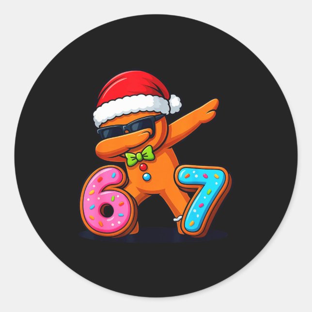 Adesivo Funny Gingerbread Six Seven 67 Ice Cream Drip Chri (Frente)