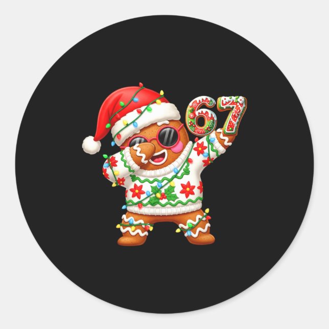 Adesivo Funny Gingerbread Six Seven 67 Ice Cream Drip Chri (Frente)