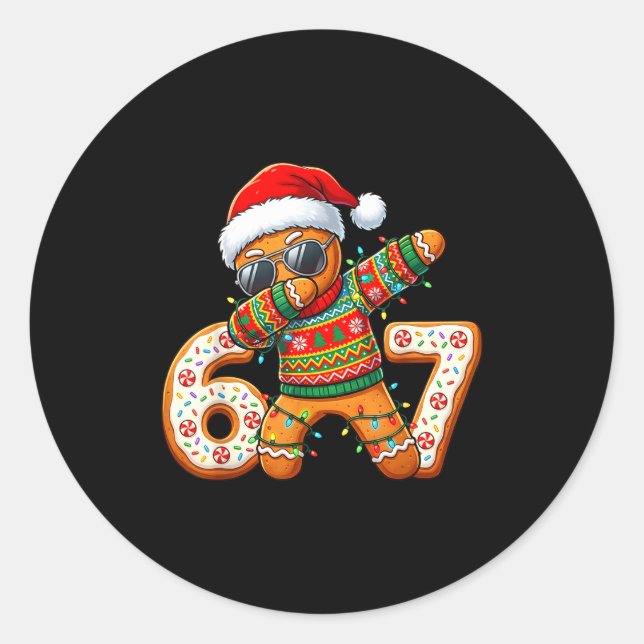 Adesivo Funny Gingerbread Six Seven 67 Ice Cream Drip Chri (Frente)