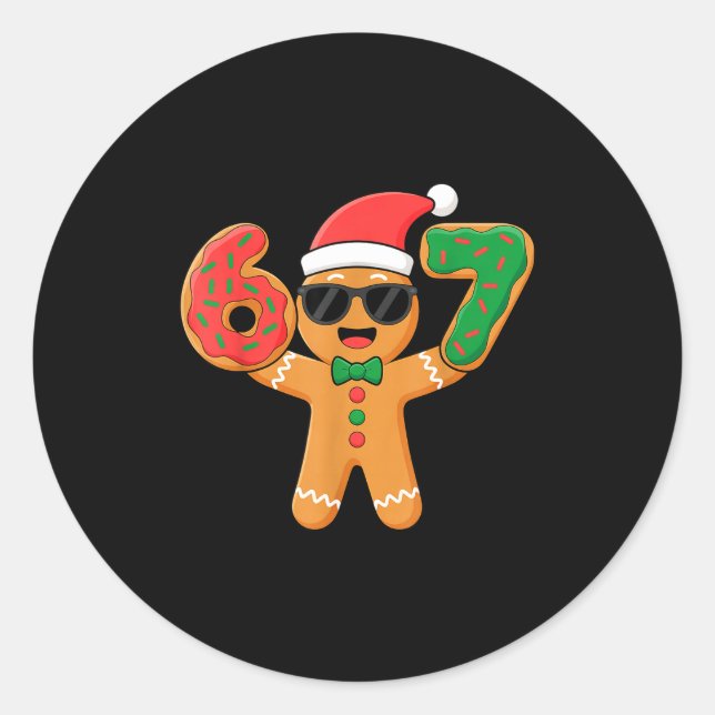 Adesivo Funny Gingerbread Six Seven 67 Ice Cream Drip Chri (Frente)