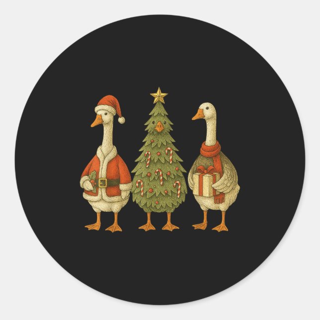 Adesivo Funny Goose Christmas Lights Goose Cute Xmas Holid (Frente)