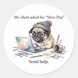 Adesivo Funny Graphic Designer Sticker Pug More Pop Gift f