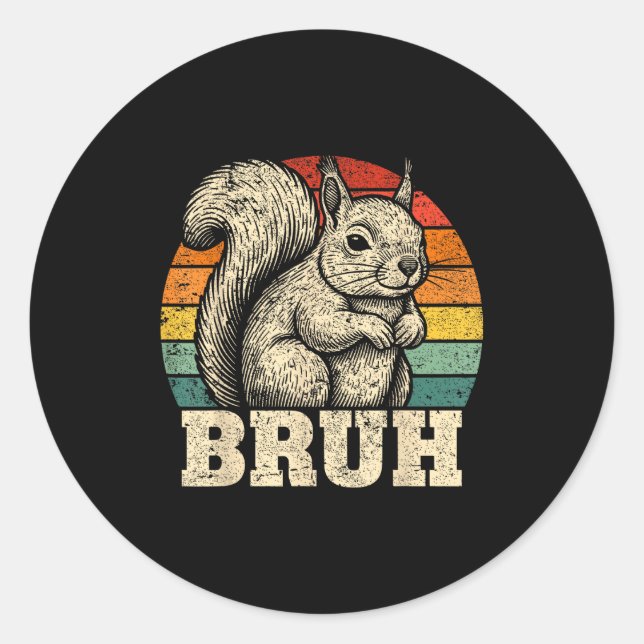 Adesivo Funny Graphic Tees Squirrel Bruh For Boys Girls Me (Frente)