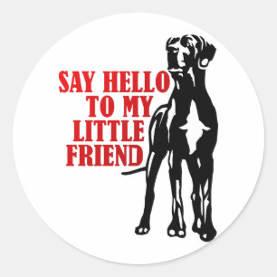 Adesivo Funny Great Dane Diga Olá Ao Meu Pequeno Amigo