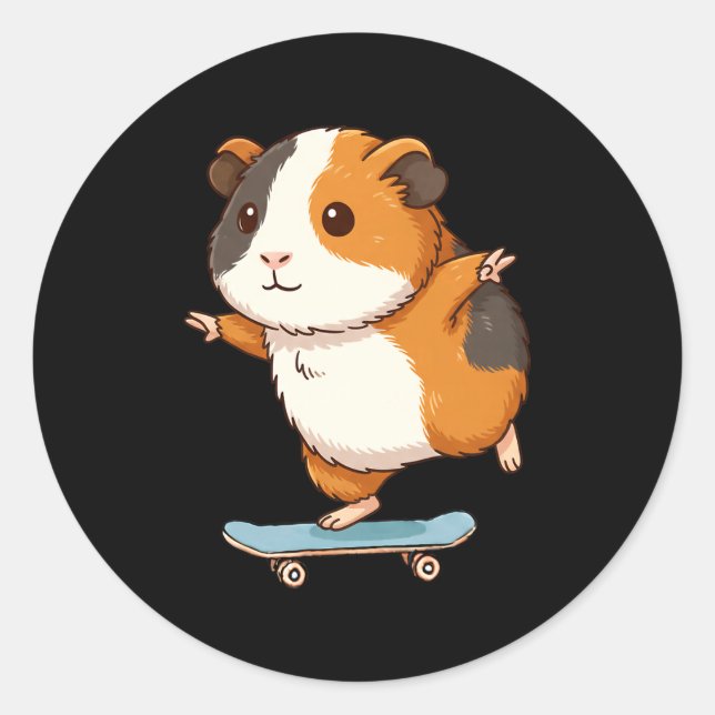 Adesivo Funny Guinea G Skater Skateboard Ballerina Zoo Boy (Frente)