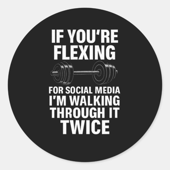 Adesivo Funny Gym Flexing Workout Bodybuilding 2 (Frente)