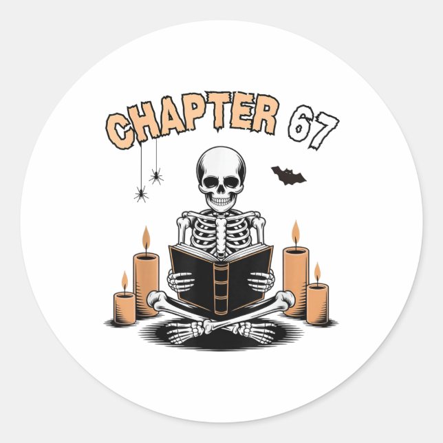 Adesivo Funny Halloween Skeleton Reading Book 67 Memes _2  (Frente)