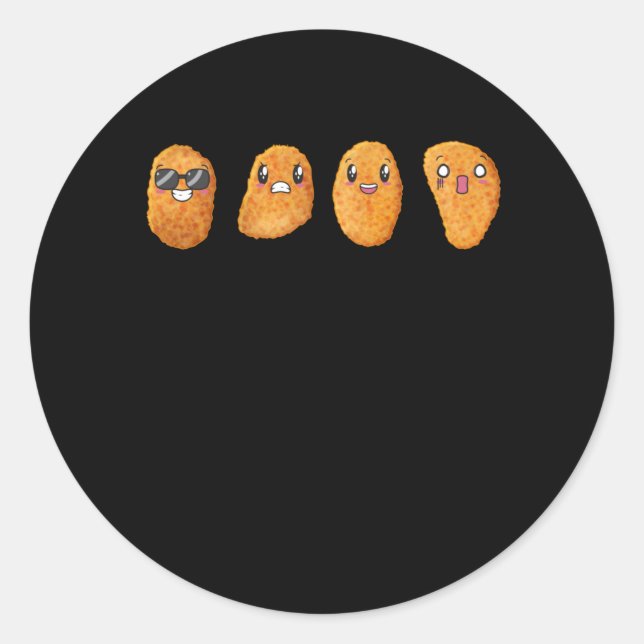 Adesivo Funny Happy Angry Food Chicken Nuggets (Frente)