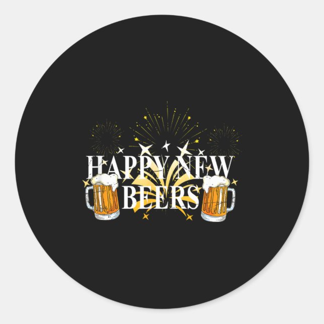 Adesivo Funny Happy New Beers Drinking 2021 Nye Party Happ (Frente)