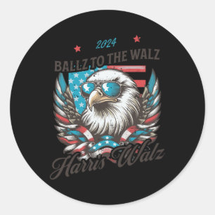 Adesivo Funny Harris Walz 2024 Ballz Para A Eleição Walz