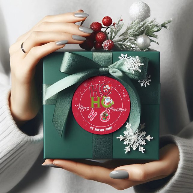Adesivo Funny HO HO HO Retro Natal Férias (Criador carregado)