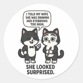 Adesivo Funny husband and wife cat Jokes