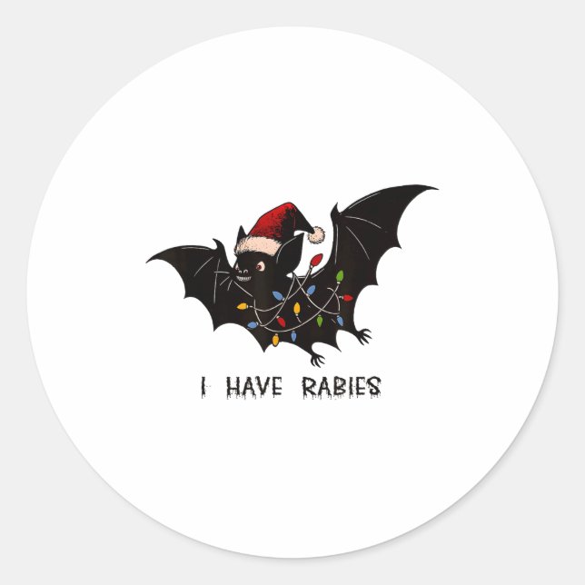 Adesivo Funny I Have Rabies Christmas Bat Matching Holiday (Frente)