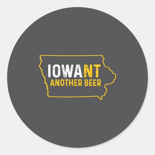 Adesivo Funny Iowant Another Beer Iowa Beer Distressed  (Frente)