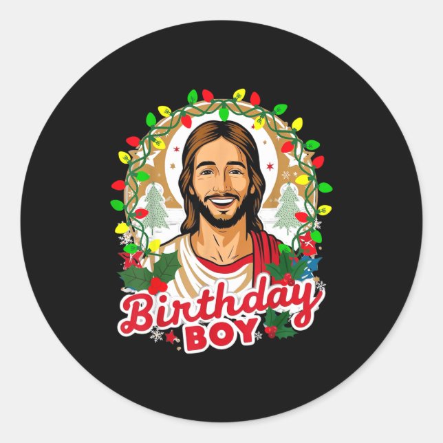 Adesivo Funny Jesus Birthday Boy Christmas Xmas Holiday Ug (Frente)