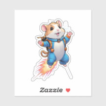 Funny Jetpack Hamster Sticker | Cartoon Animal 