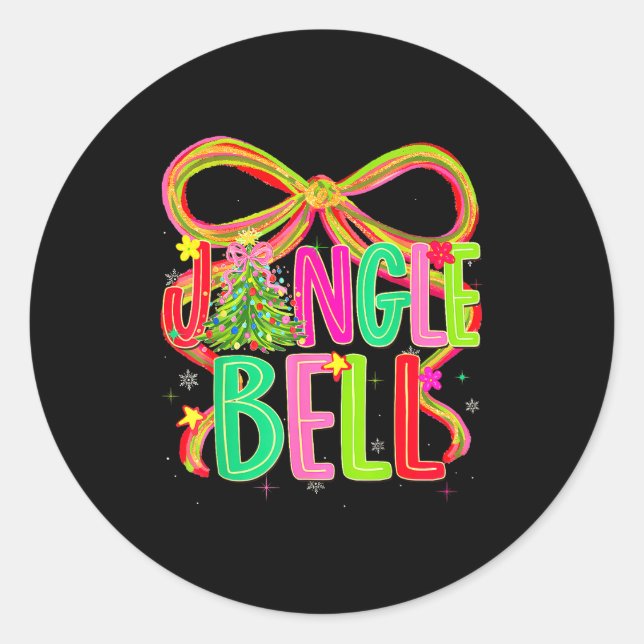 Adesivo Funny Jingle Bells Coquette Bow Merry Christmas Gi (Frente)