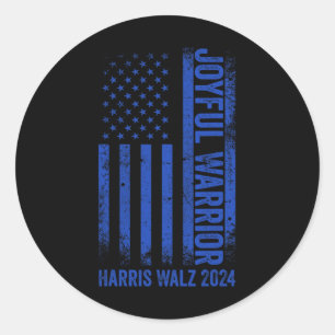 Adesivo Funny Joyful Warrior Harris Waltz 2024 Usa Flag