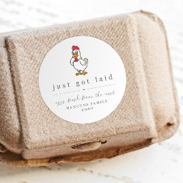 Adesivo Funny Just Got Laid Farm Coop Egg Carton Label