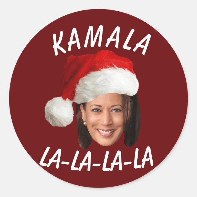 Adesivo Funny Kamala Harris Face Papai Noel Natal (Frente)